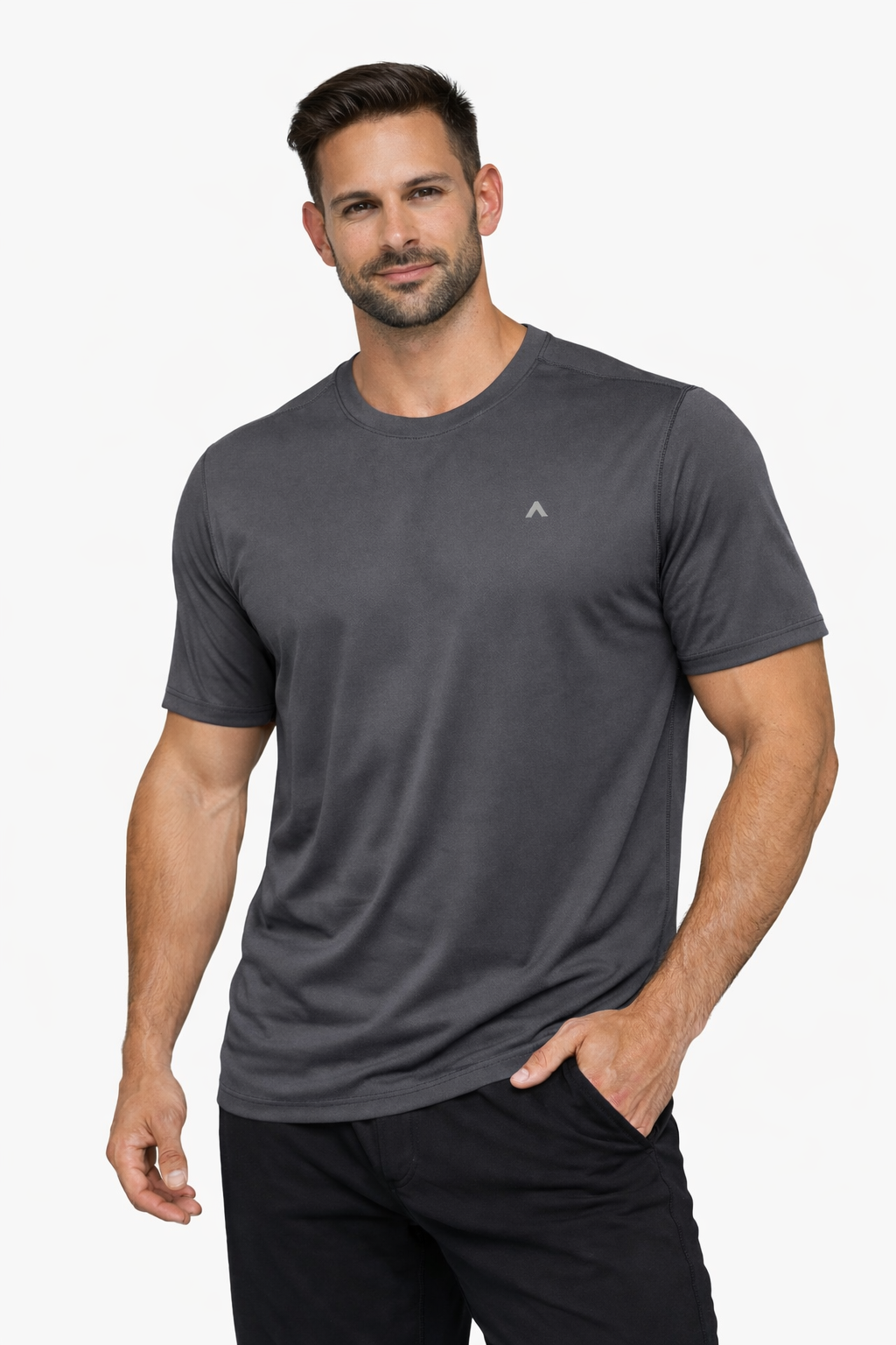 Remera manga corta gris oscuro