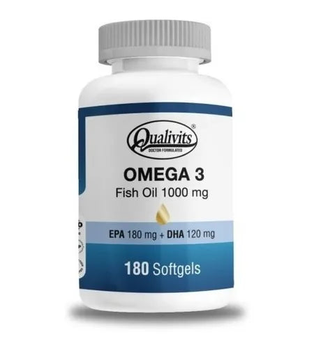 Omega 3 fish oil 1000mg x 180 soft - Qualivits