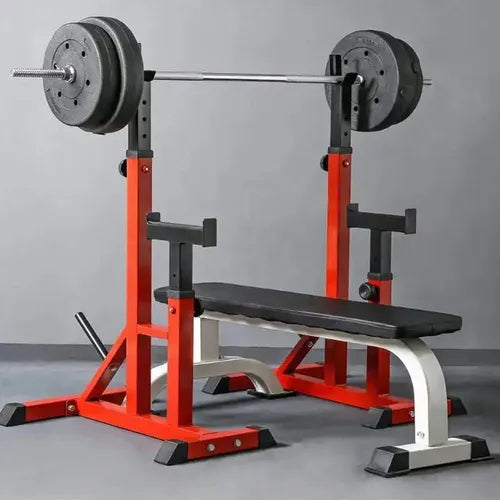 Rack De Sentadillas Y Pecho Regulable Powerlifter Gimnasio