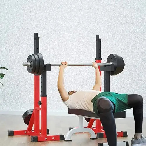 Rack De Sentadillas Y Pecho Regulable Powerlifter Gimnasio