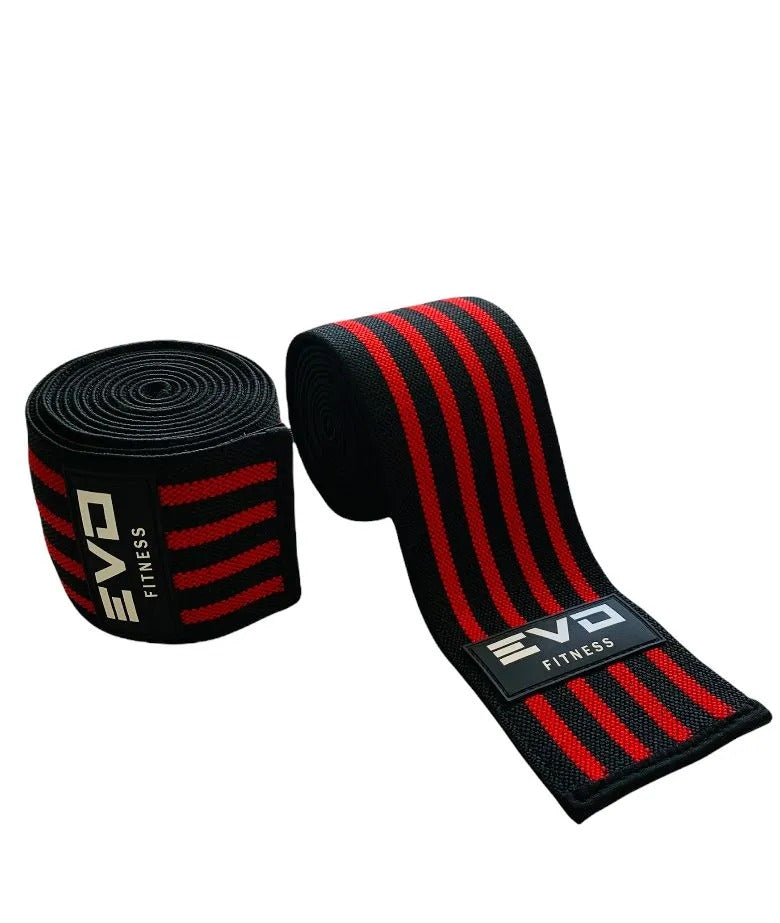 Rodilleras de Entrenamiento EVO Elásticas Negras y Rojas