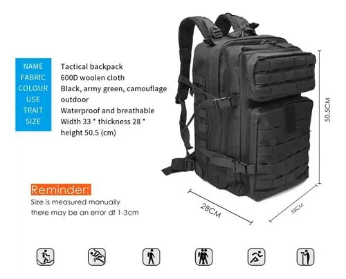 Mochila Táctica Militar Impermeable 50L