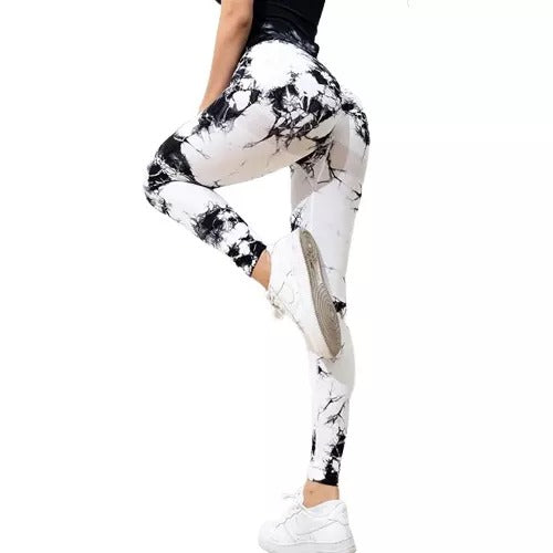 Calza Deportiva Levanta Cola Con Frunce Marmolada Blanca