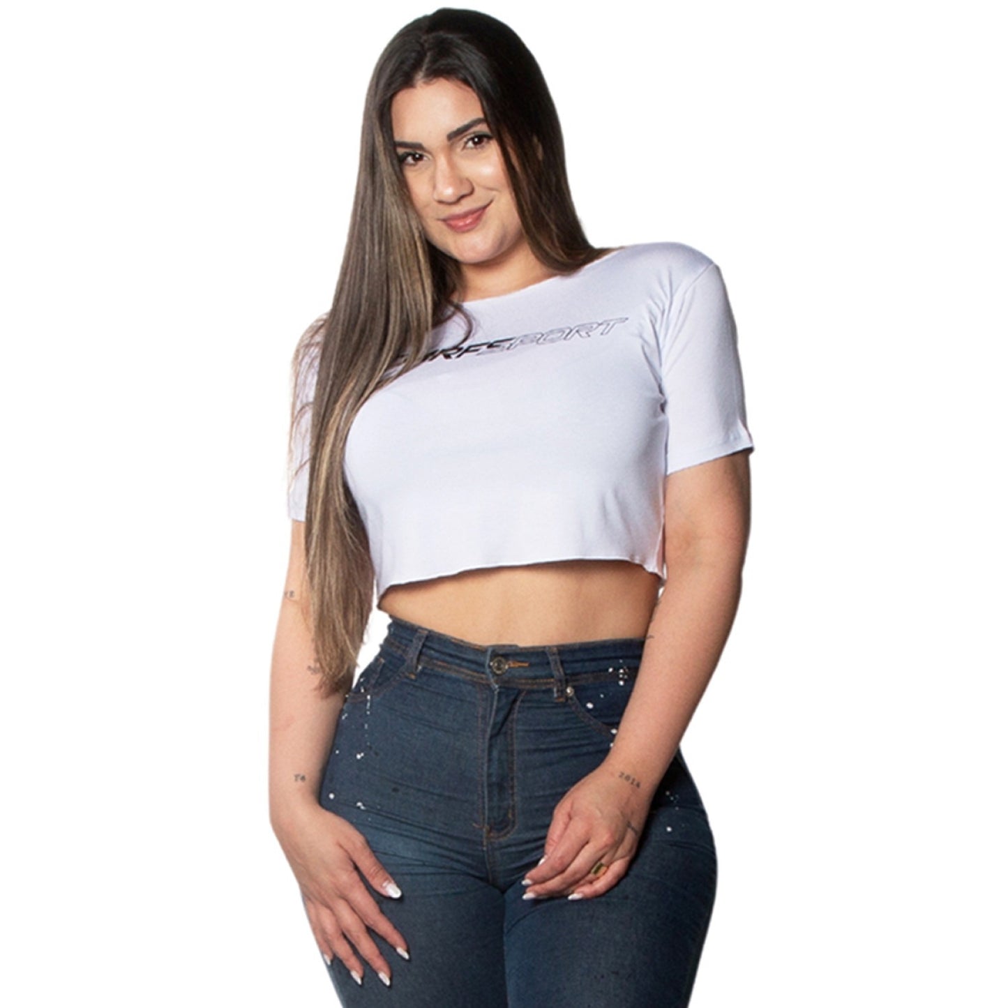 Cropped de Dama Stats Blanca