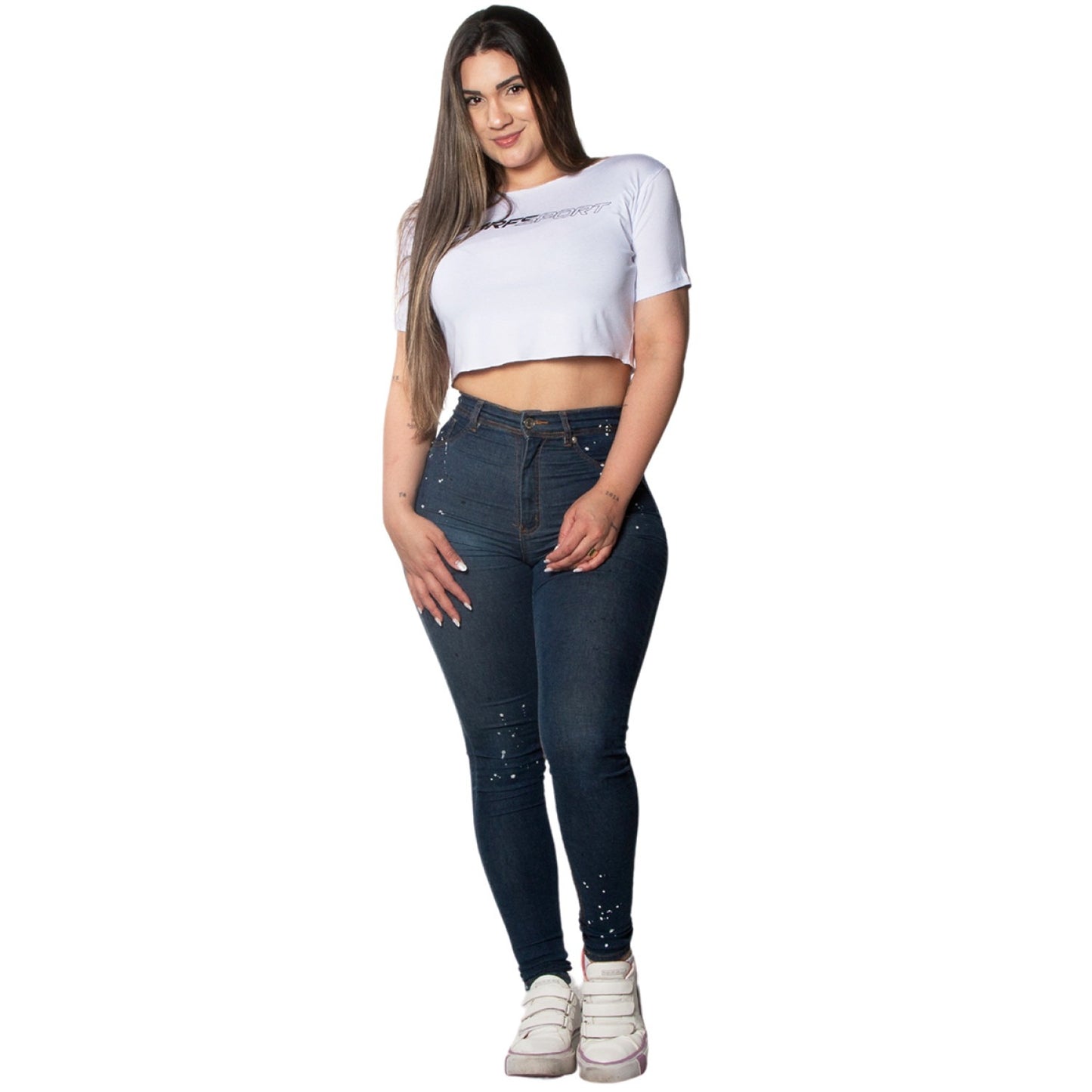 Cropped de Dama Stats Blanca