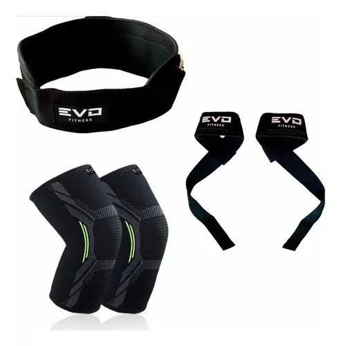 Combo Straps + Cinto + Rodilleras