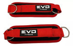 Combo Tobillera Para Polea X2 Roja + Almohadilla De Barra Roja