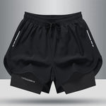 Short Deportivo Negro 2 En 1 Calza Compresión Running Athletic Club