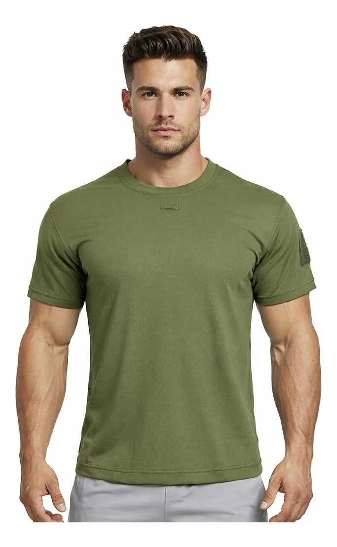 Remera Deportiva De Hombre Verde Lisa