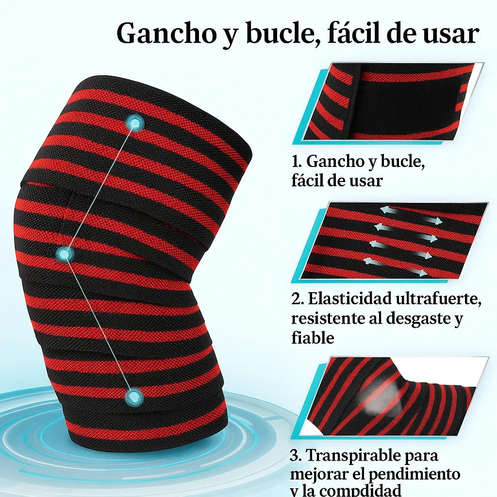 Rodilleras de Entrenamiento EVO Elásticas Negras y Rojas