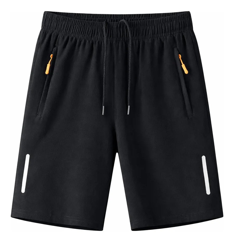 Short Deportivo Hombre Evo Secado Rápido Bolsillos Cierre Negro