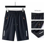 Short Deportivo Hombre Evo Secado Rápido Bolsillos Cierre Negro