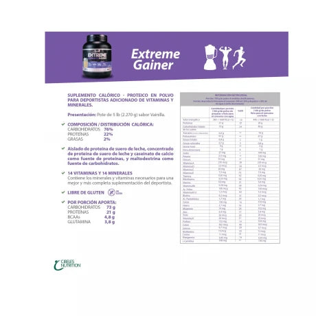 CIBELES EXTREME GAINER VAINILLA 5 LBS - CIBELES