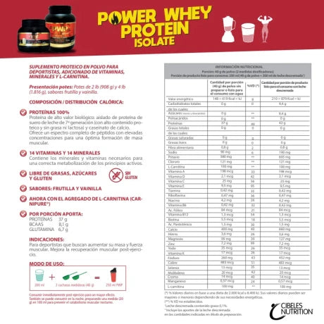 CIBELES PWP WHEY PRO FRUTILLA 2LB - CIBELES