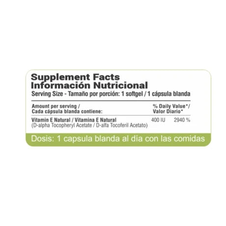 Vitamina E 400 IU de 100 soft - Qualivits