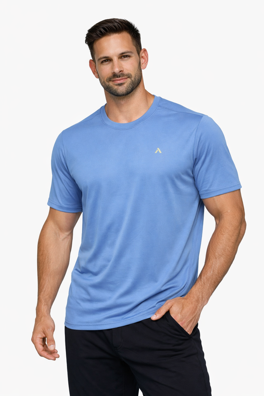 Remera manga corta Celeste