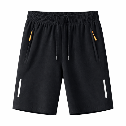 Short Deportivo Hombre Evo Secado Rápido Bolsillos Cierre Negro