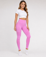 Calza Legging Mujer Seamless Scrunch Tiro Alto Rosa