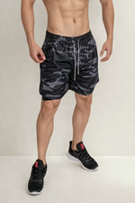 Short con calza negro y gris militar