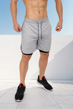 Short con calza gris claro