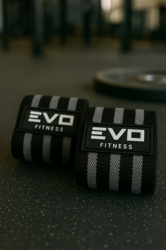 Muñequeras Negras y Gris EVO FITNESS