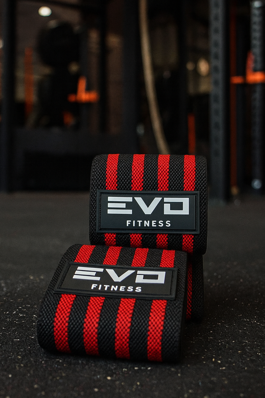 Muñequeras Negro y Rojo EVO Fitness