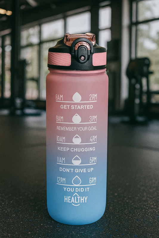 Botella De Agua Deportiva Motivacional Sin Bpa 1 Litro Evo Rosa