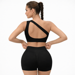 Conjunto top y short con frunce negro