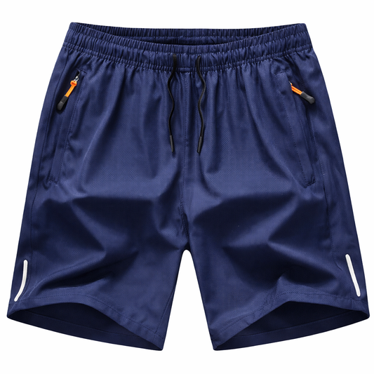 Short Deportivo Hombre Evo Secado Rápido Bolsillos Cierre Azul