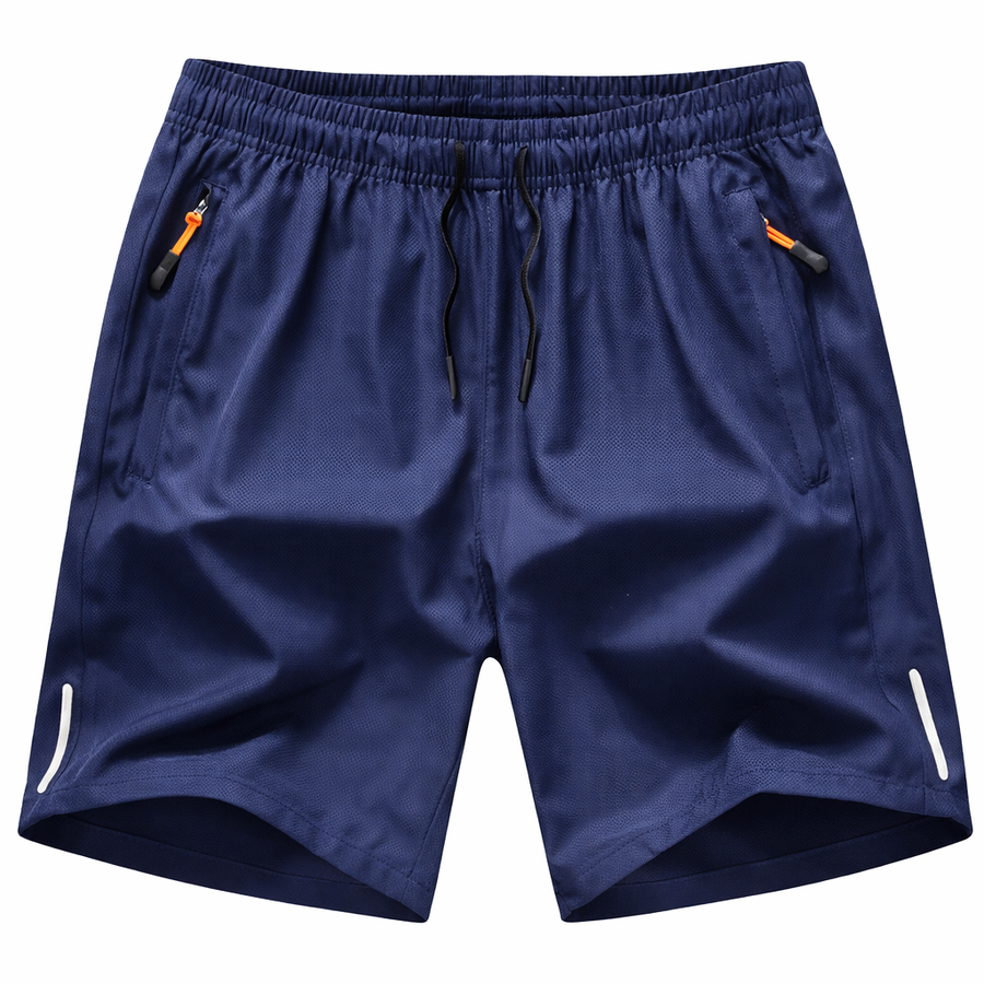 Short Deportivo Hombre Evo Secado Rápido Bolsillos Cierre Azul