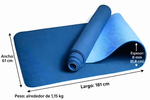 Mat Yoga Colchoneta Eco 8mm Doble Color Azul