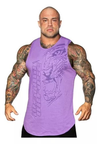 Musculosa Leñador Tiger Lila