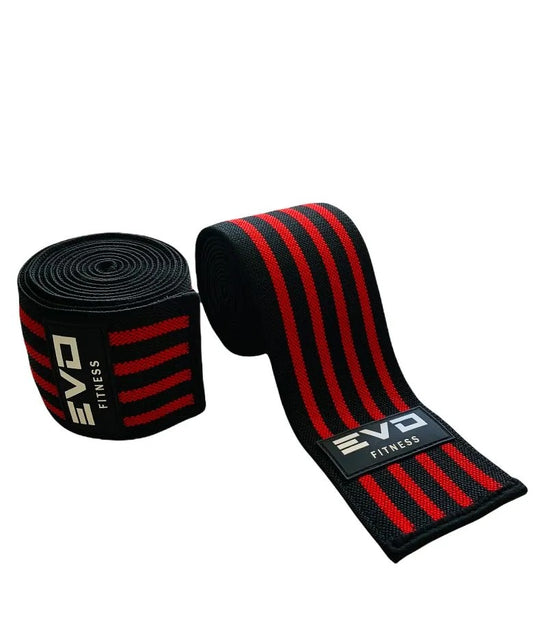 Rodilleras de Entrenamiento EVO Elásticas Negras y Rojas