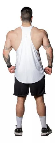 Musculosa Anatomic Viscofit Gris y Blanco