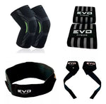 Combo Strap + Rodillera elastica + Cinto Neopreno+ Muñequera