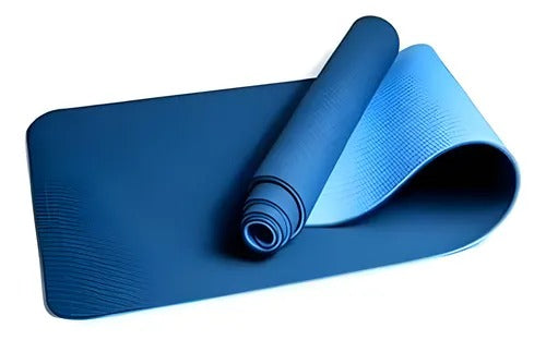 Mat Yoga Colchoneta Eco 8mm Doble Color Azul