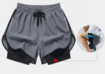 Short Deportivo Gris 2 En 1 Calza Compresión Running Gym