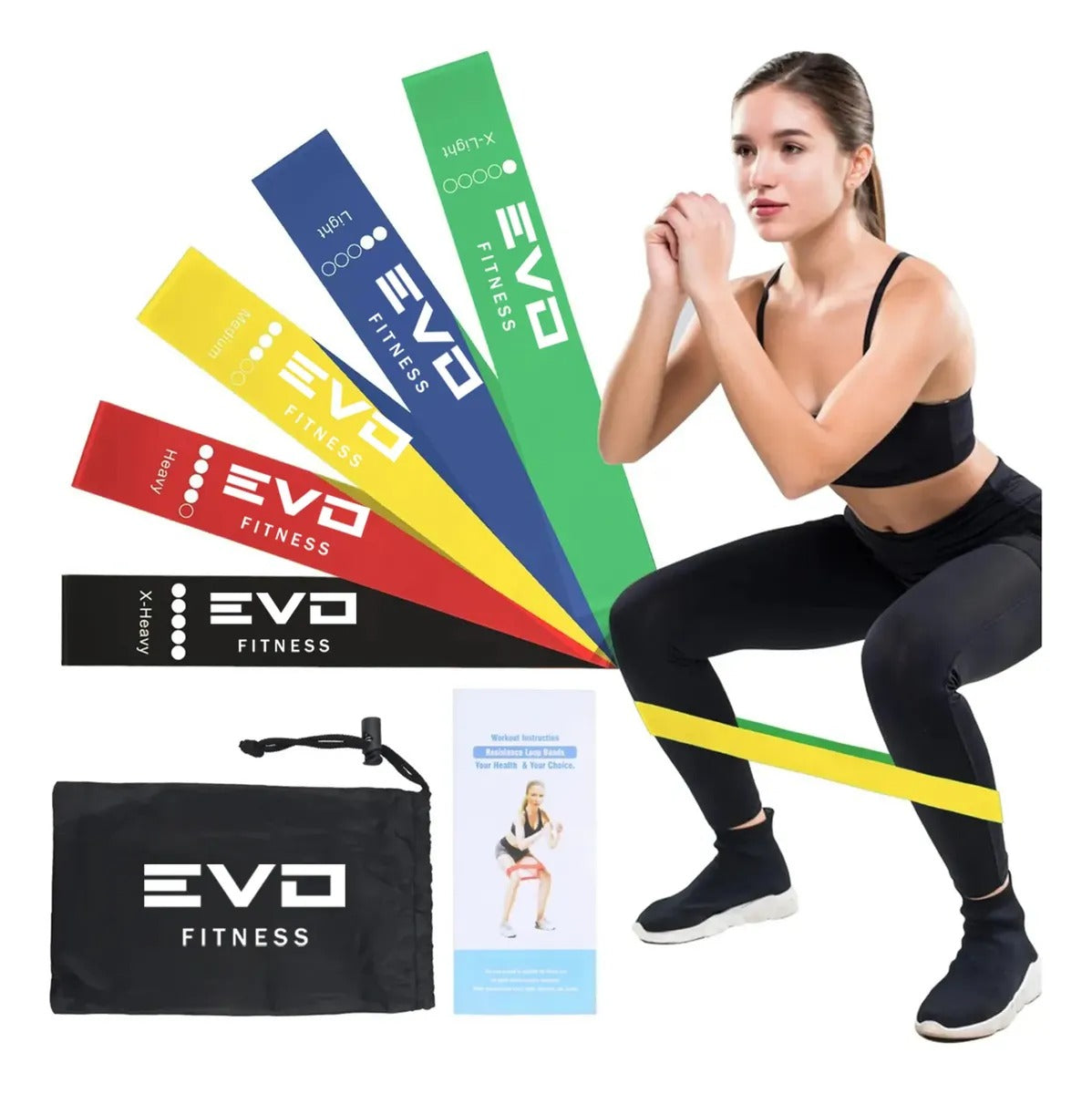 Bandas Ejercicios Fitness Circular Elástica Cinta X 5 Gym