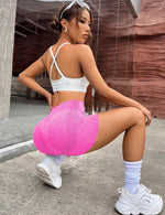 Short fuxia con frunce