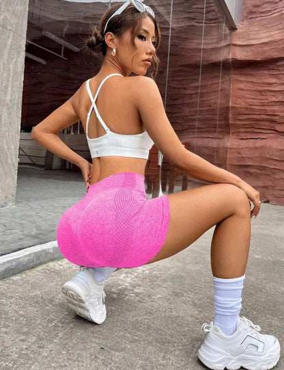 Short fuxia con frunce