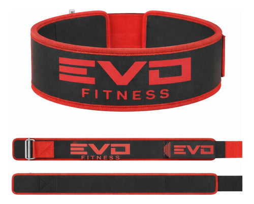 Cinto Rojo Powerlifting Neopreno Lumbar Hebilla Traba