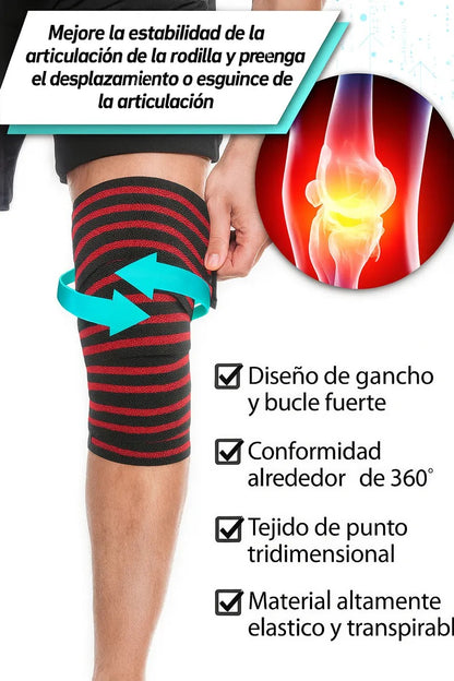 Rodilleras de Entrenamiento EVO Elásticas Negras y Rojas