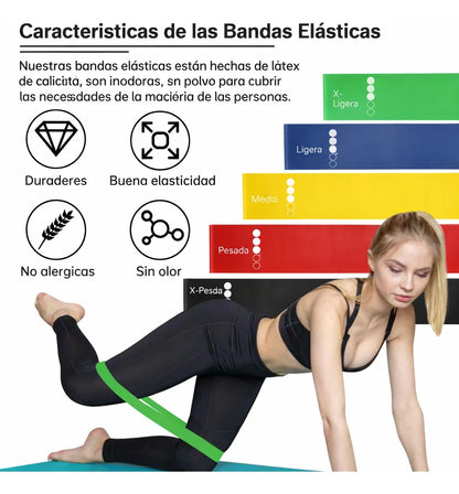Bandas Ejercicios Fitness Circular Elástica Cinta X 5 Gym