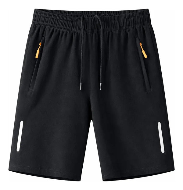 Short Deportivo Hombre Evo Secado Rápido Bolsillos Cierre Negro