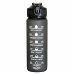 Botella De Agua Deportiva Motivacional Sin Bpa 1 Litro Evo Negra