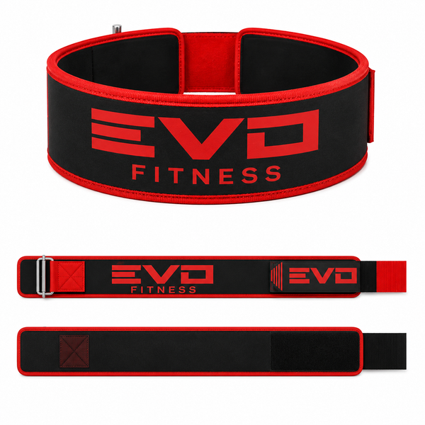 Cinturon Rojo Powerlifting Neopreno Lumbar Hebilla Traba