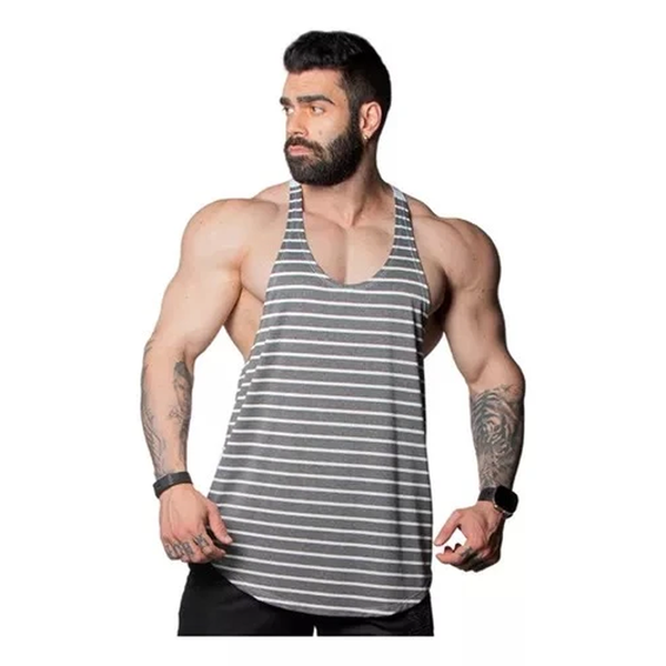 Musculosa Anatomic Viscofit Gris y Blanco