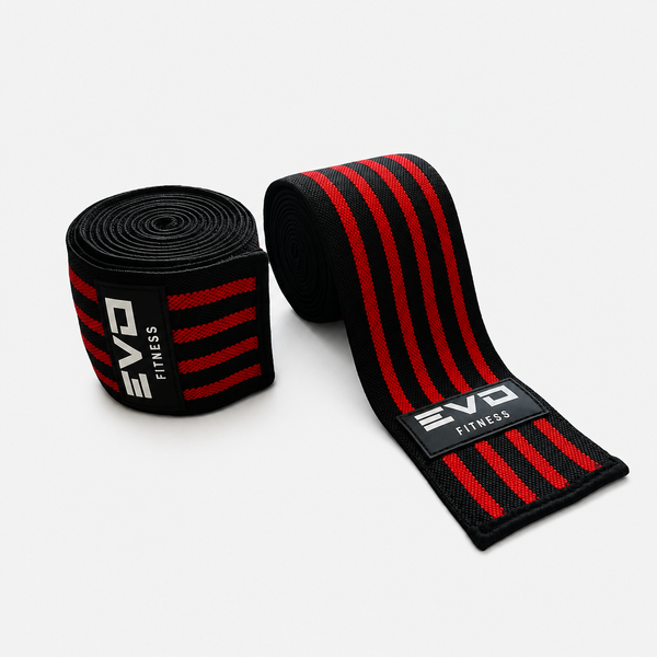 Rodilleras de Entrenamiento EVO Elásticas Negras y Rojas